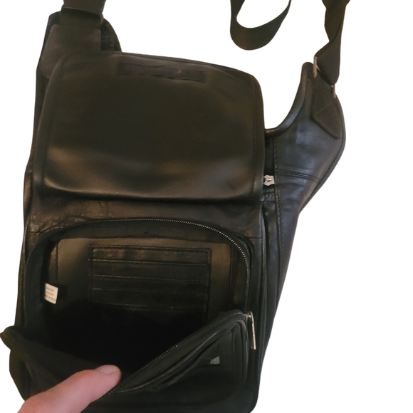Black Soft Leather Crossbody Bag - Picture 3 of 7